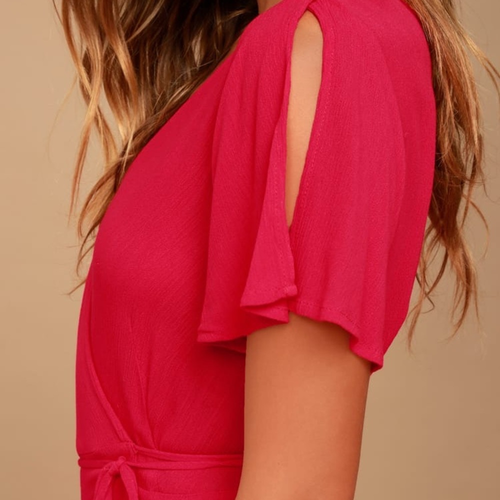 Lulu’s size large red maxi wrap dress NWT